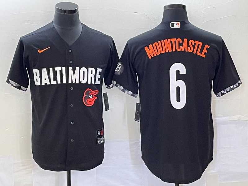 Men%27s Baltimore Orioles #6 Ryan Mountcastle Black 2023 City Connect Cool Base Stitched Jerseys